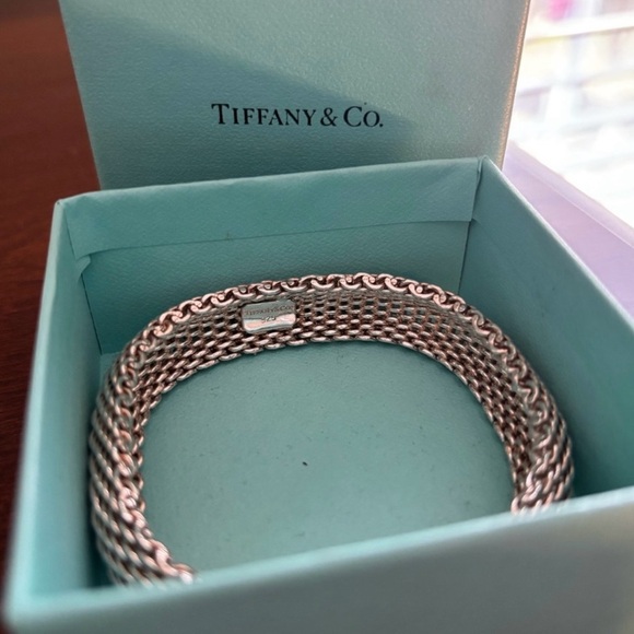Genuine Tiffany & Co. Somerset Mesh Silver Woven Bracelet - Picture 3 of 4